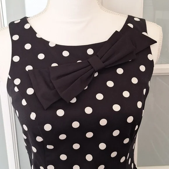 NEW LC Lauren Conrad Polka Dot Fit and Flare Dress - Picture 7 of 16
